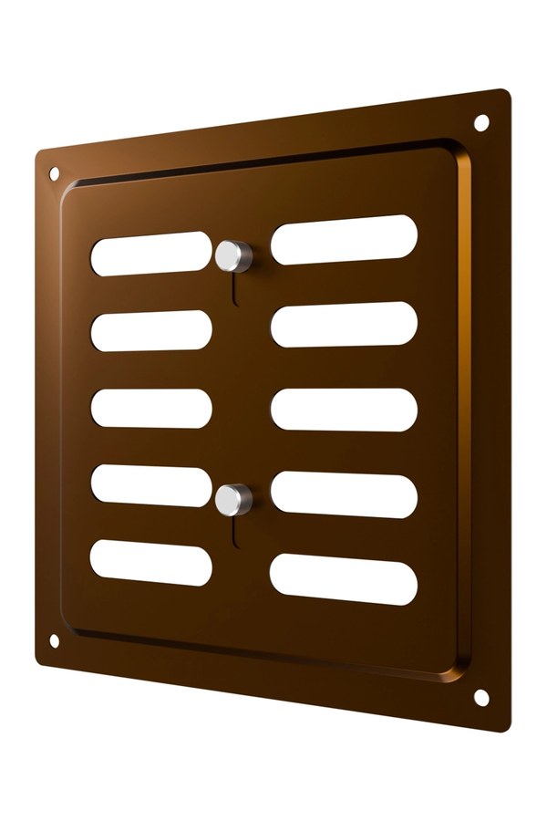 Решетка вентиляционная MER регулируемая 150x154 окрашенная сталь коричневый металлик ERA